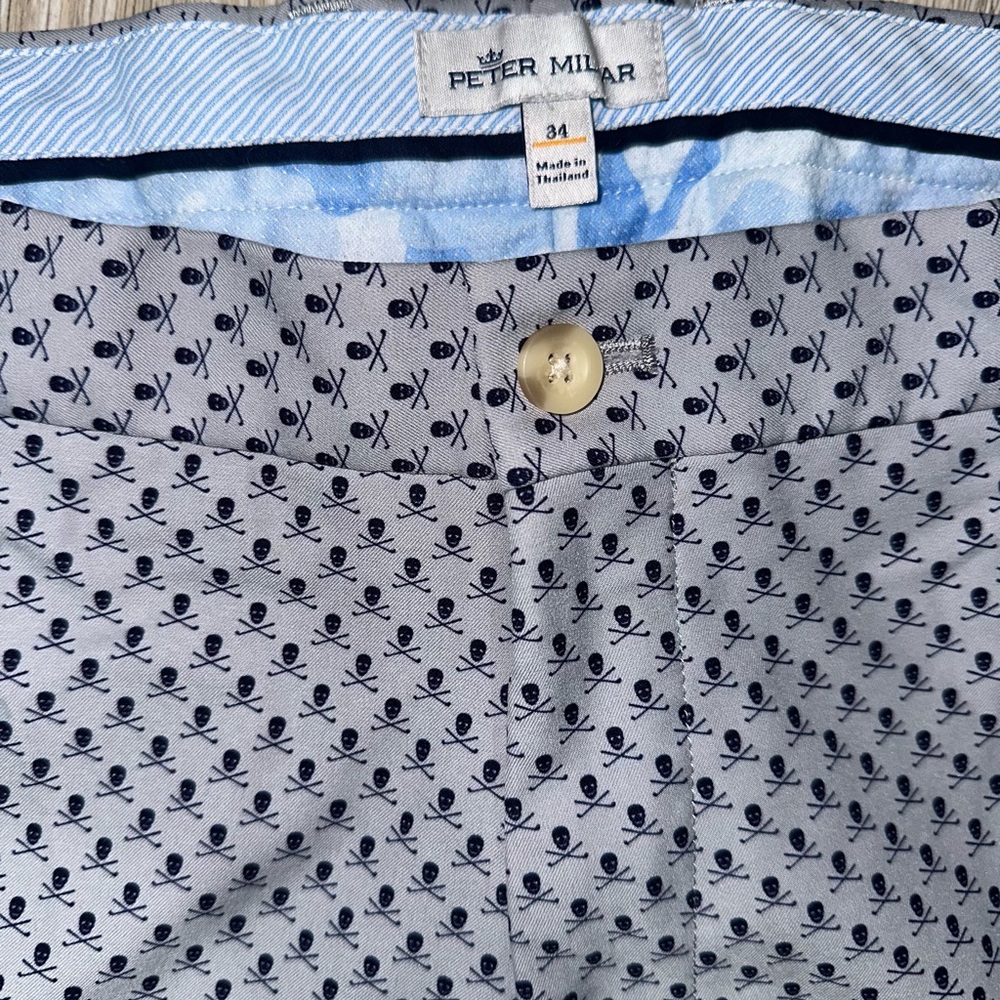 Peter Millar Golf Dry-fit Lot 3 Skull, Grey, Blue, Shorts 34 - Picture 9 of 16